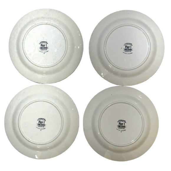 Set of 4 Pier 1 Macintosh Earthenware Salad/Dessert Plates Angleterre England 8" - Picture 3 of 11